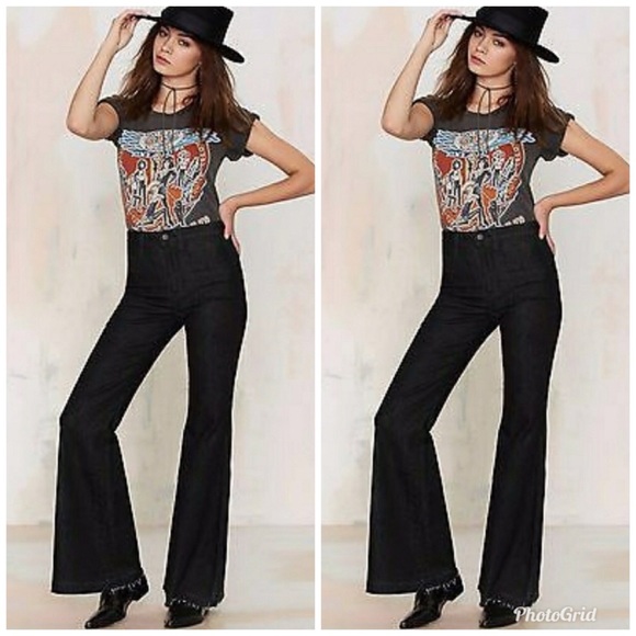Nasty Gal The Who What Flare Bell Denim Jeans - Picture 2 of 8